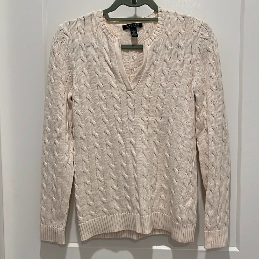 Lauren Ralph Lauren Cream Sweater Size M